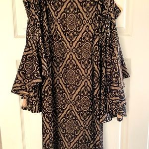 Off the shoulder dress with bell sleeves